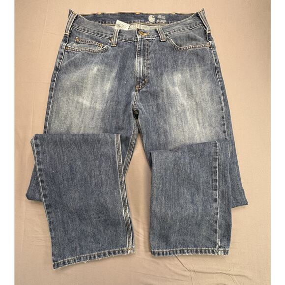 Carhartt Other - Carhartt Men's 34x36 Relaxed Straight Fit Denim Blue Jeans Pants WTD